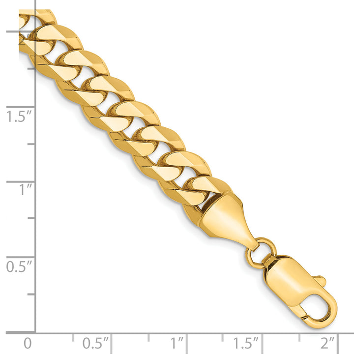 14k 8.5mm Flat Beveled Curb Chain