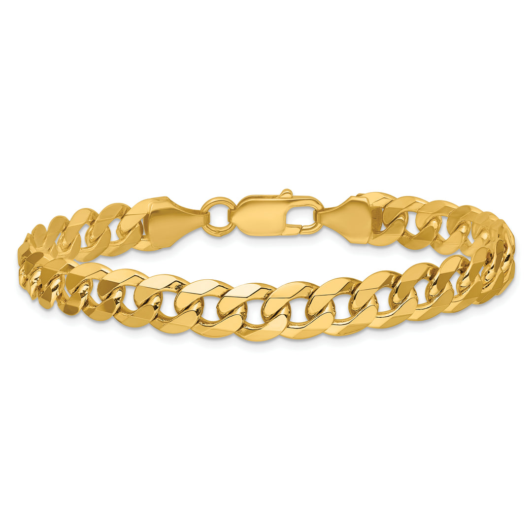14k 8.5mm Flat Beveled Curb Chain