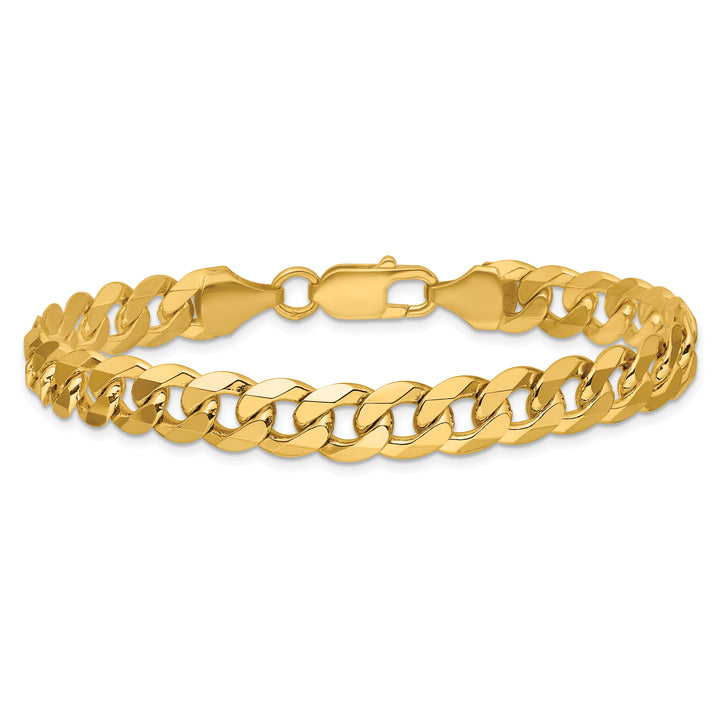 14k 8.5mm Flat Beveled Curb Chain
