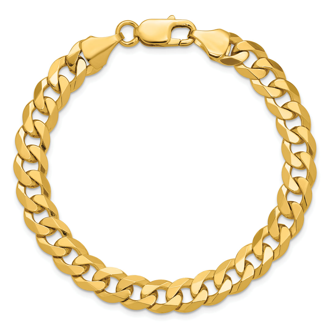 14k 8.5mm Flat Beveled Curb Chain
