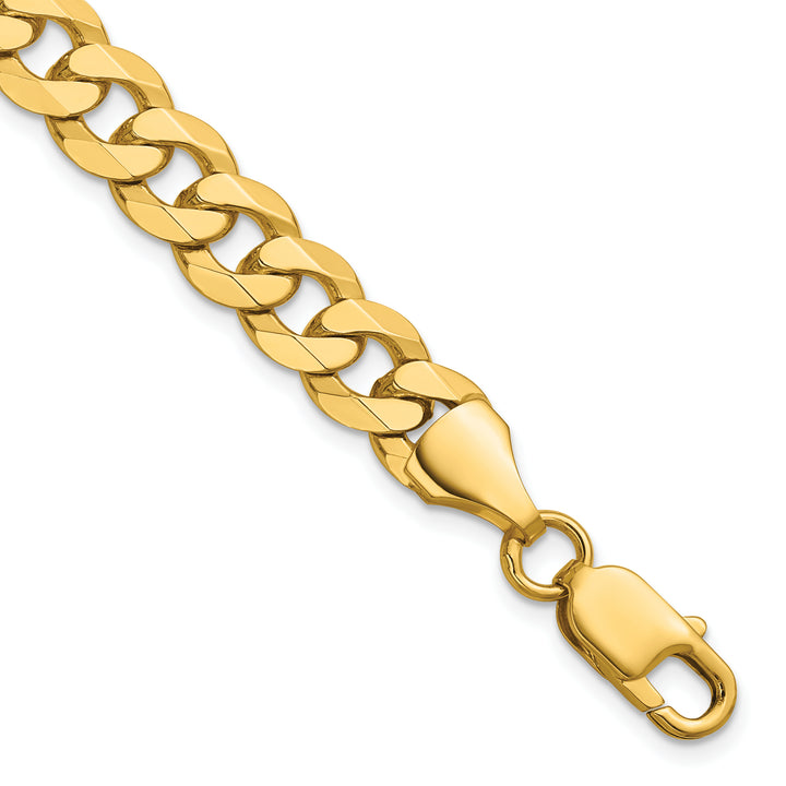 14k 8.5mm Flat Beveled Curb Chain