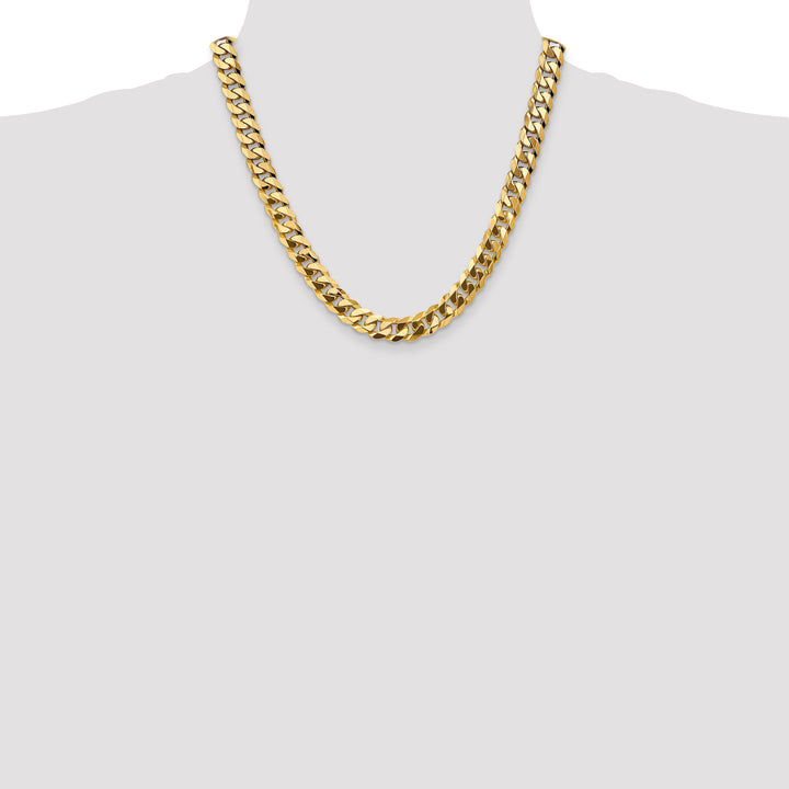 14k 9.5mm Flat Beveled Curb Chain