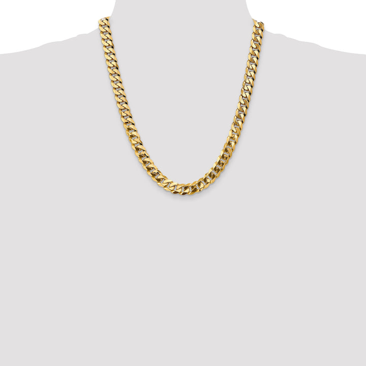 14k 9.5mm Flat Beveled Curb Chain