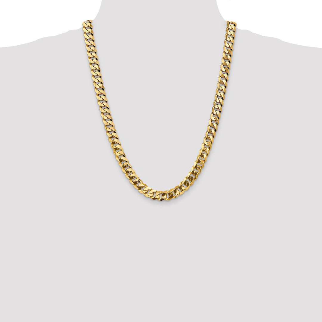 14k 9.5mm Flat Beveled Curb Chain