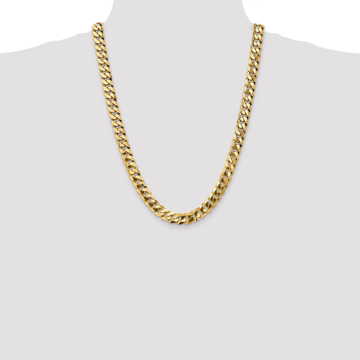 14k 9.5mm Flat Beveled Curb Chain