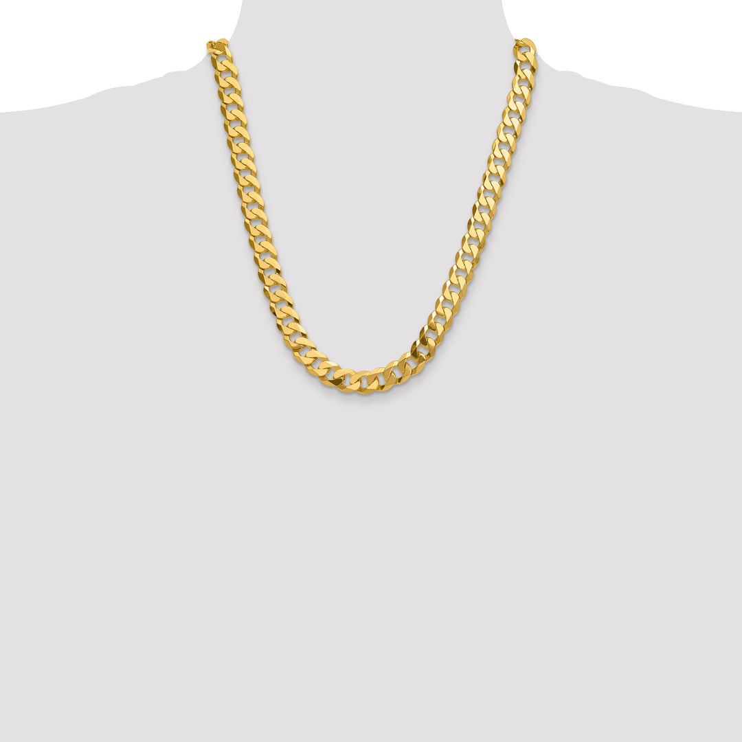 14k 12.0mm Flat Beveled Curb Chain