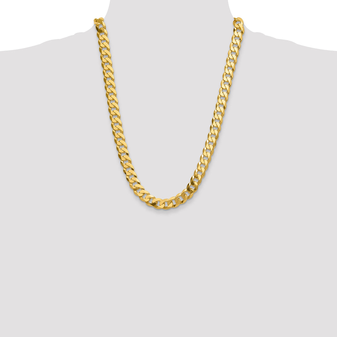14k 12.0mm Flat Beveled Curb Chain