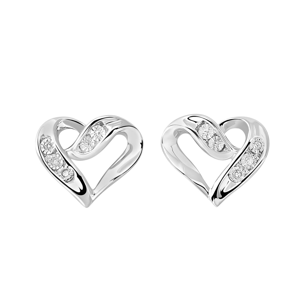 Silver Diamond 1/50Ctw Earring