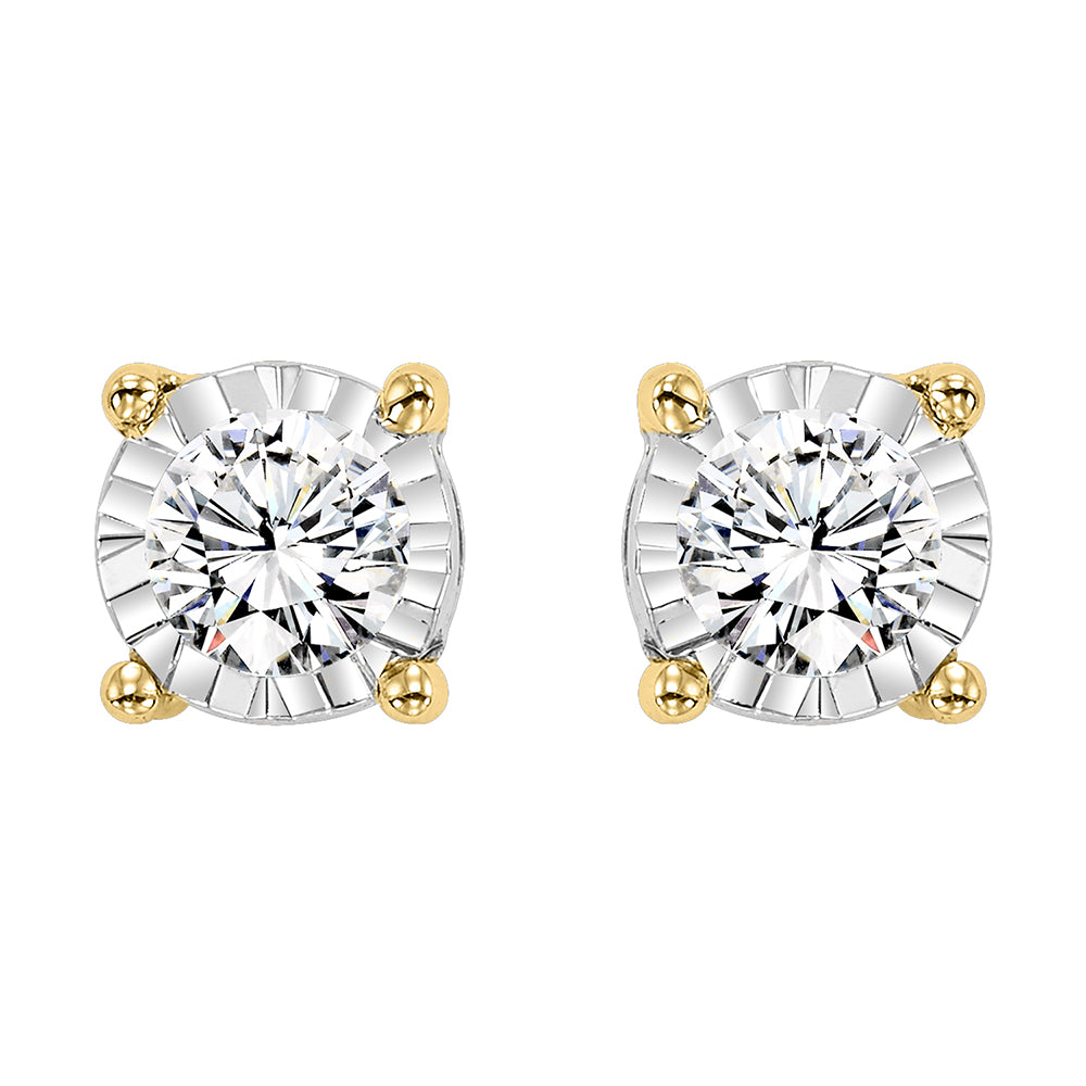 14Kt Yellow Gold Diamond 1/10Ctw Earring