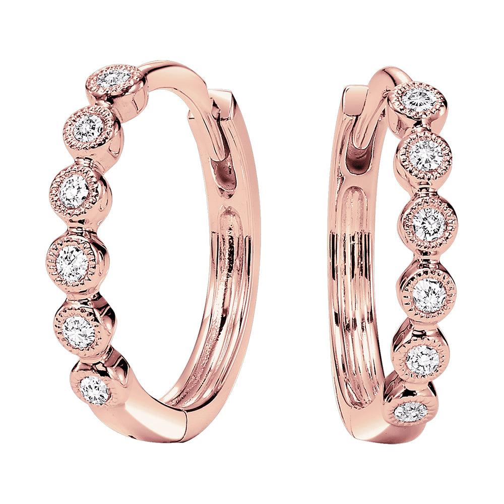 10Kt Rose Gold Diamond 1/8Ctw Earring