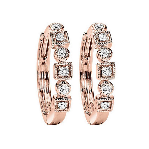 10Kt Rose Gold Diamond 1/8Ctw Earring