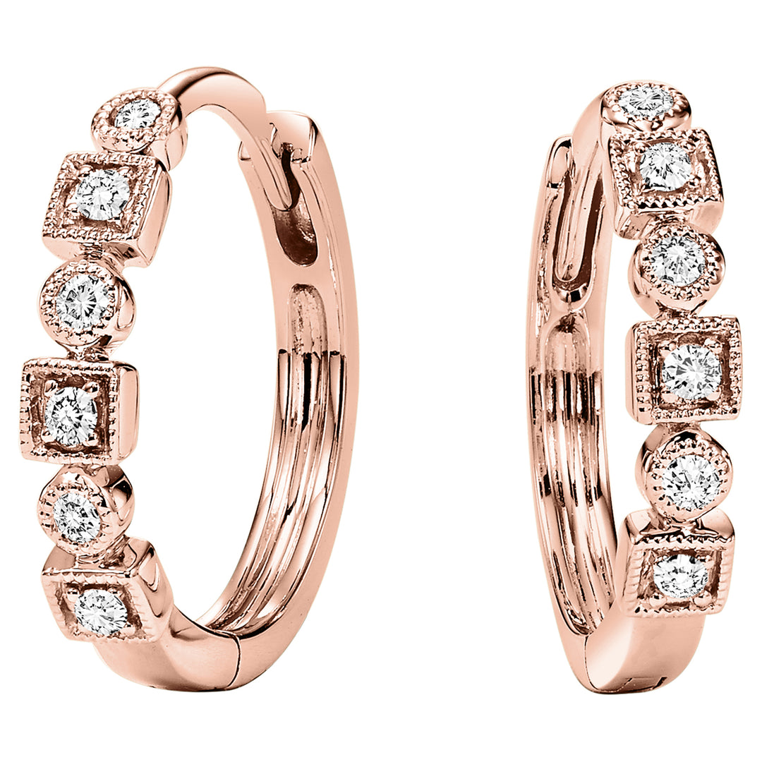10Kt Rose Gold Diamond 1/8Ctw Earring