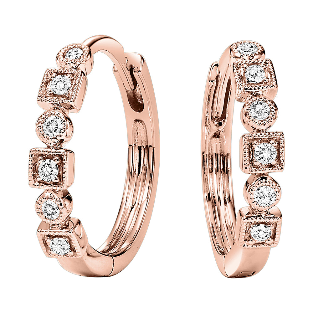 10Kt Rose Gold Diamond 1/8Ctw Earring