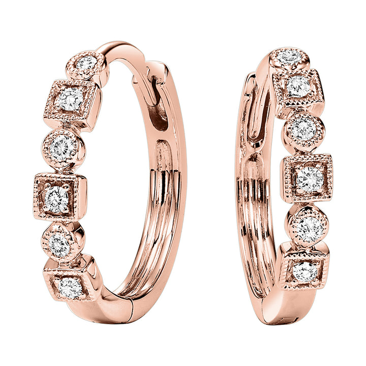 10Kt Rose Gold Diamond 1/8Ctw Earring