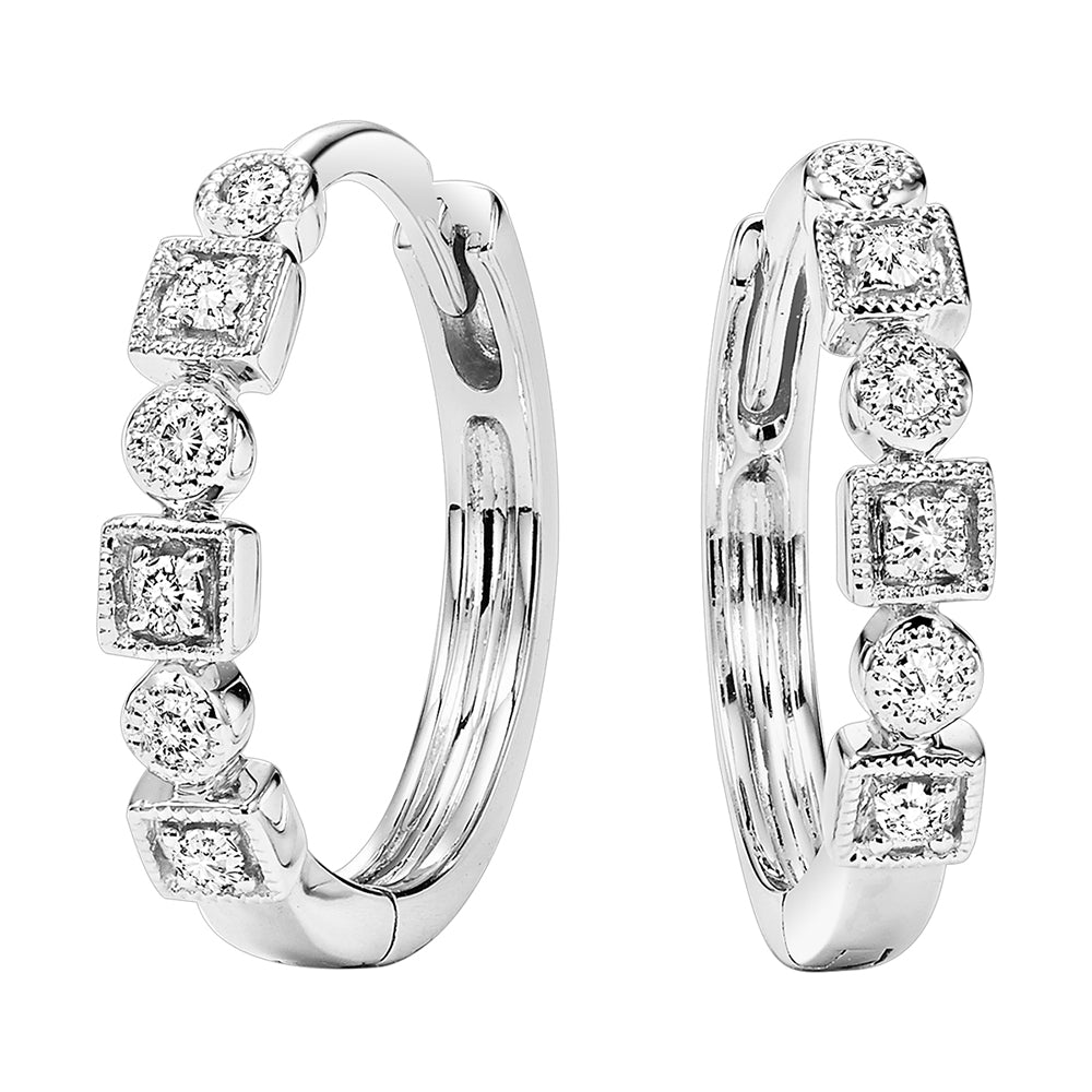 10Kt White Gold Diamond 1/8Ctw Earring