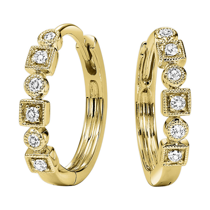 10Kt Yellow Gold Diamond 1/8Ctw Earring