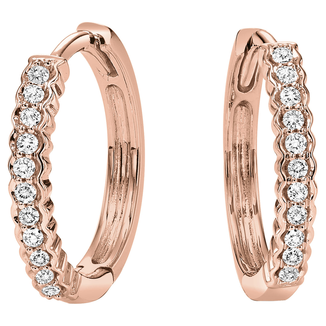 10Kt Rose Gold Diamond 1/7Ctw Earring