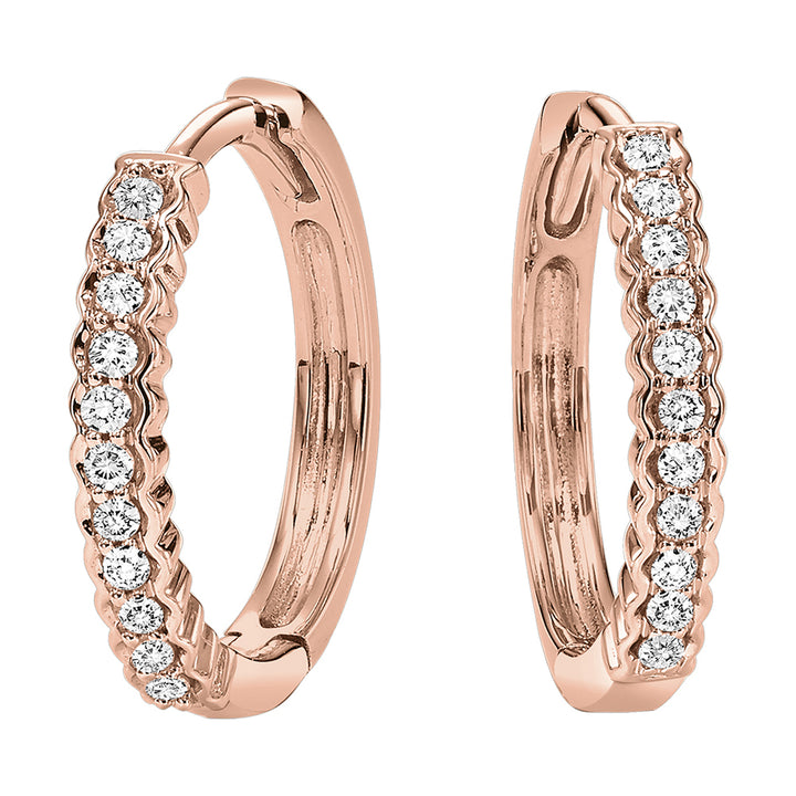 10Kt Rose Gold Diamond 1/7Ctw Earring