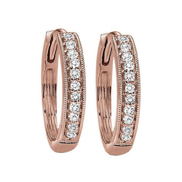 10Kt Rose Gold Diamond 1/6Ctw Earring