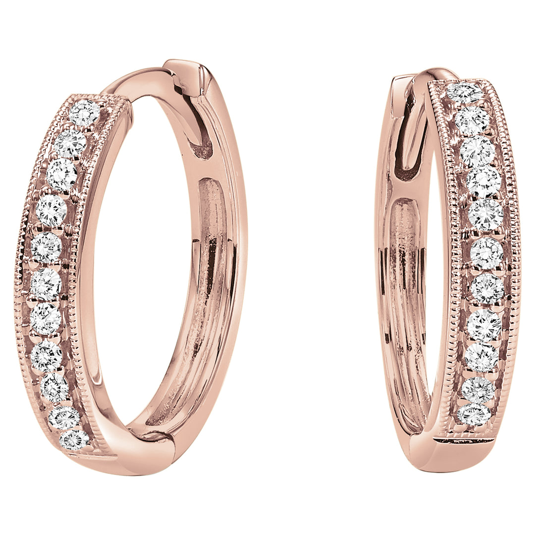 10Kt Rose Gold Diamond 1/7Ctw Earring