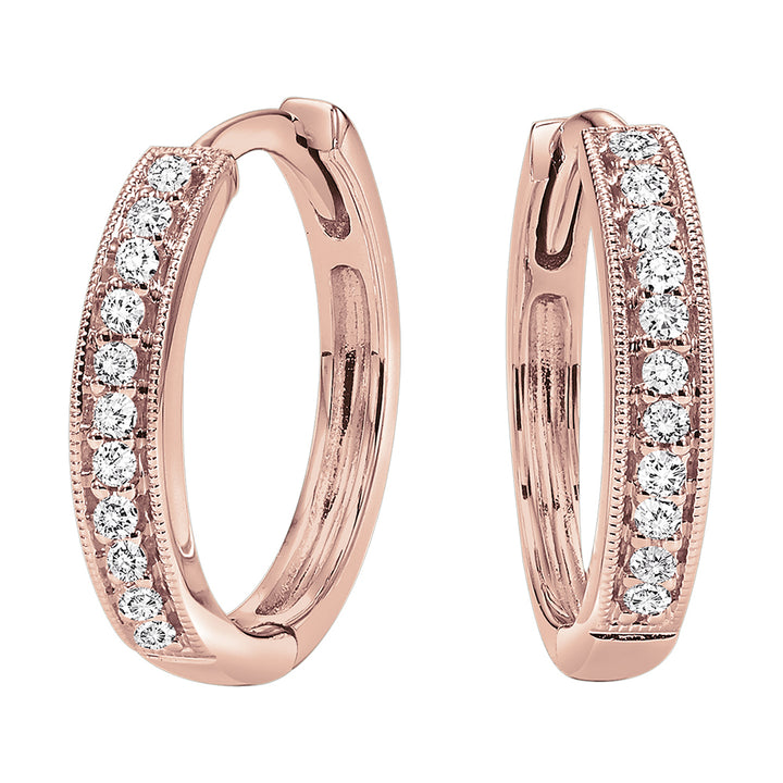 10Kt Rose Gold Diamond 1/6Ctw Earring