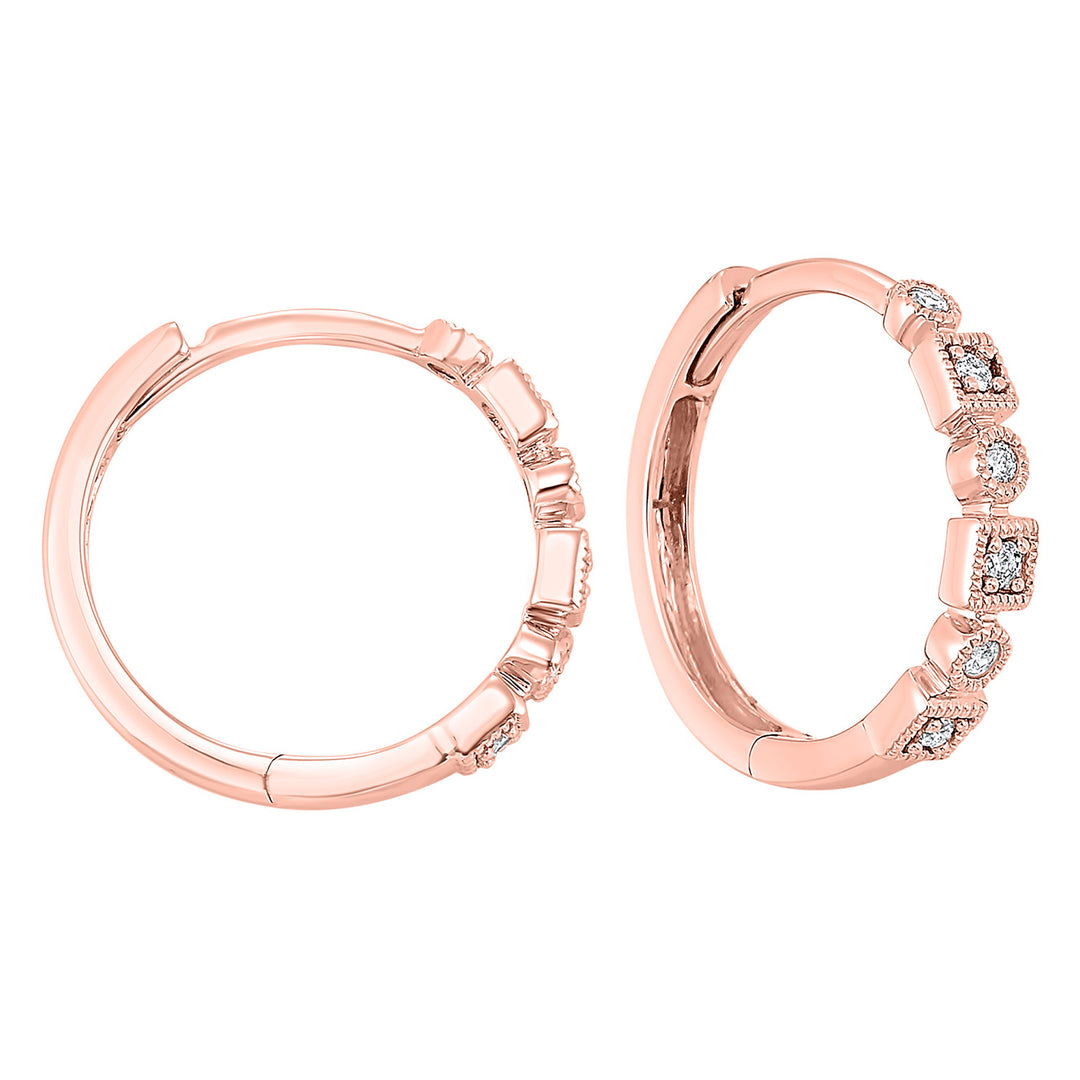14Kt Rose Gold Diamond 1/8Ctw Earring