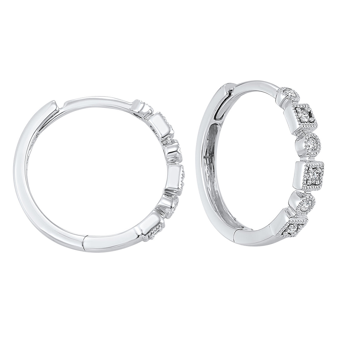14Kt White Gold Diamond 1/8Ctw Earring