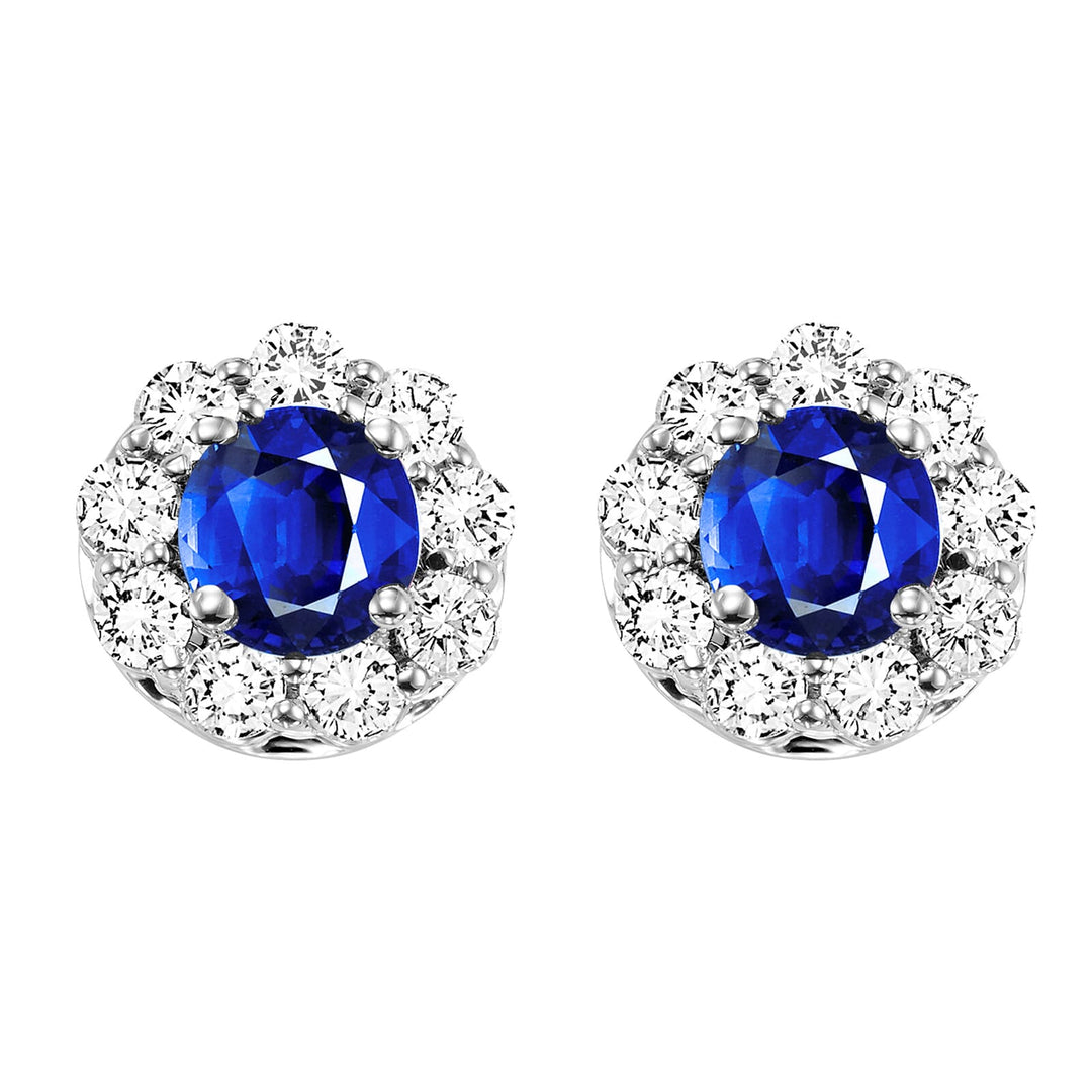 14Kt White Gold Diamond 7/8Ctw & Tanzanite 1/2Ctw Earring