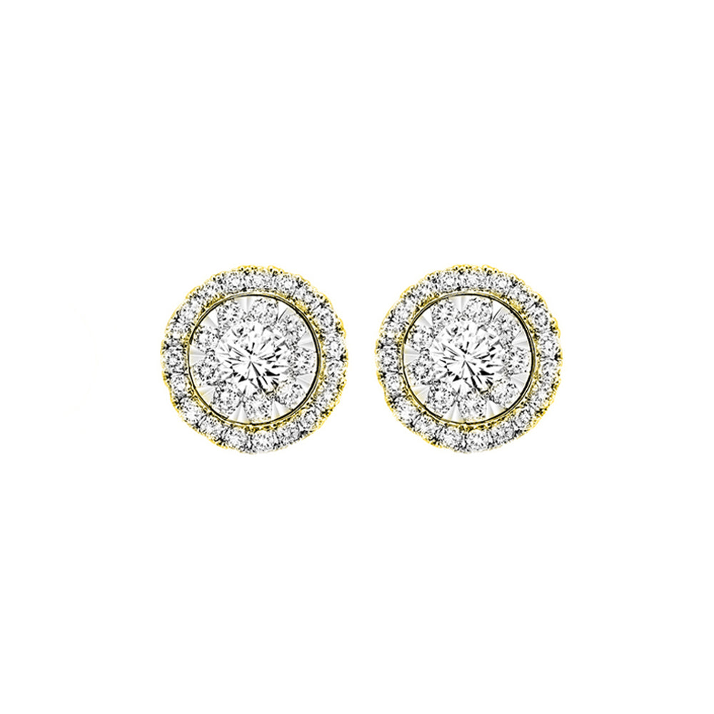 14Kt Yellow Gold Diamond 1Ctw Earring