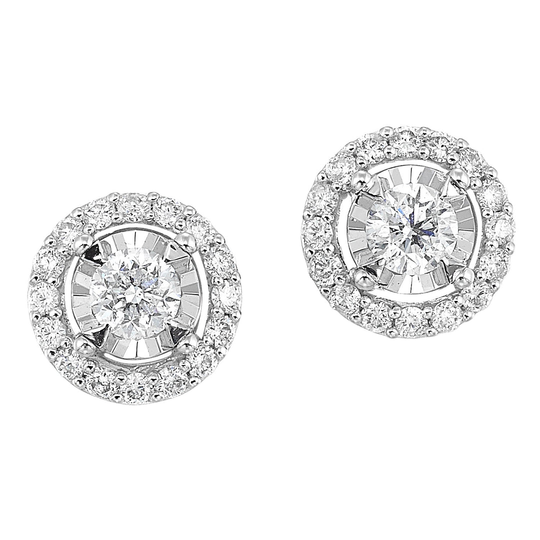 14Kt White Gold Diamond 1Ctw Earring