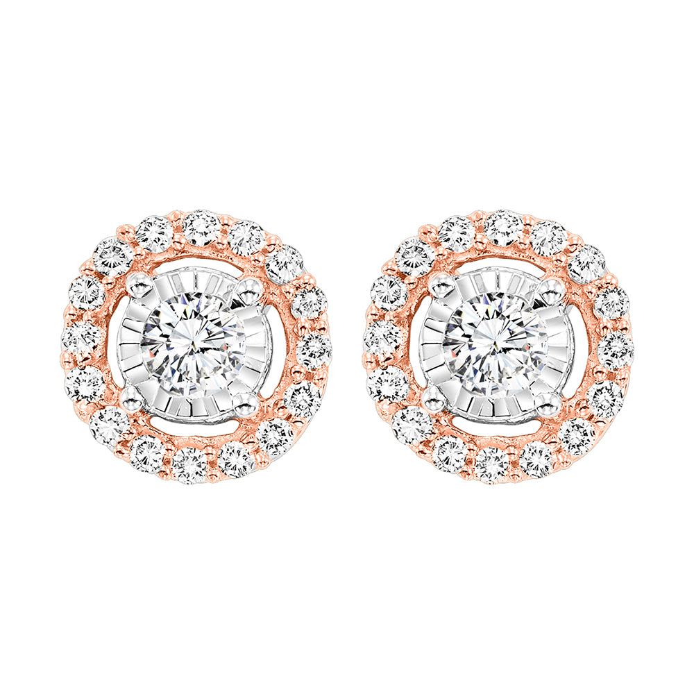 14Kt Rose Gold Diamond 1/10Ctw Earring