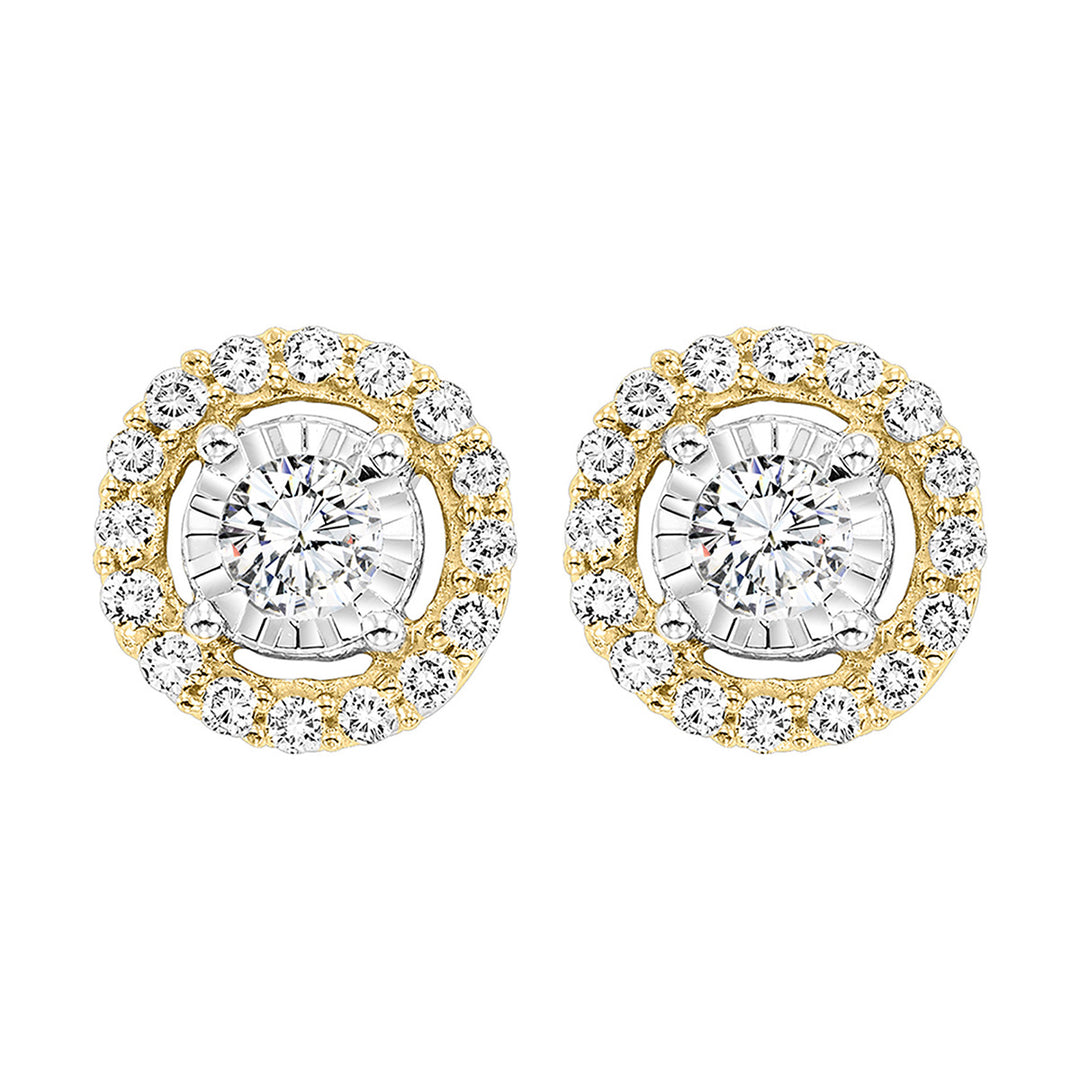 14Kt Yellow Gold Diamond 1Ctw Earring