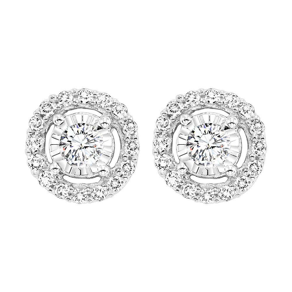 14Kt White Gold Diamond 1/6Ctw Earring
