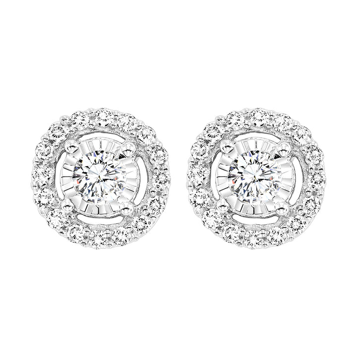 14Kt White Gold Diamond 1/6Ctw Earring