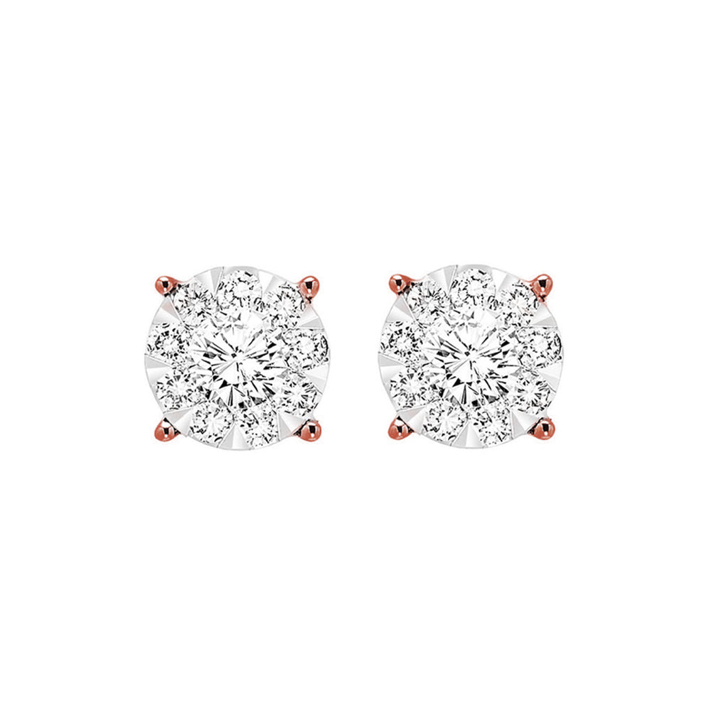 14Kt Rose Gold Diamond 1Ctw Earring