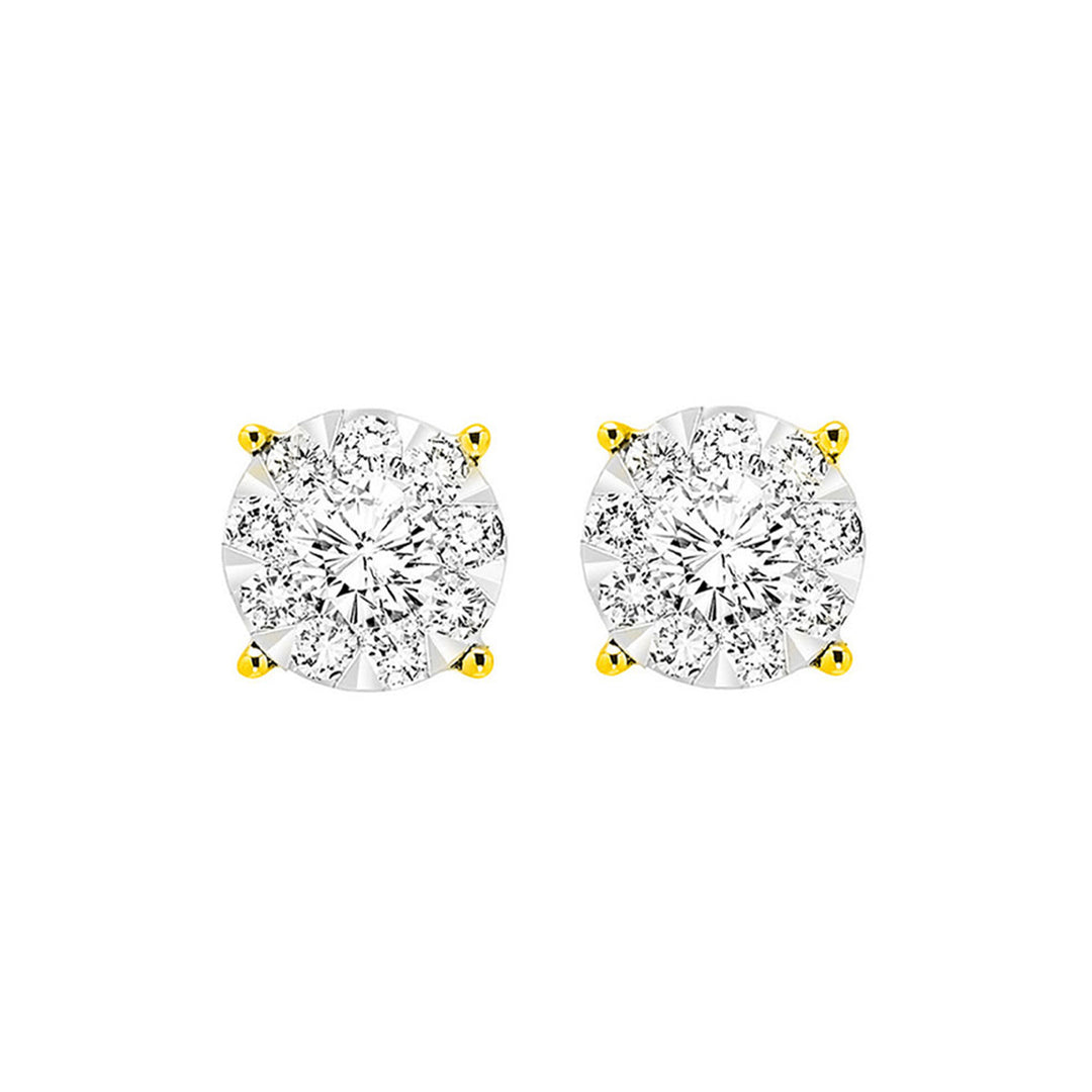 14Kt Yellow Gold Diamond 1Ctw Earring