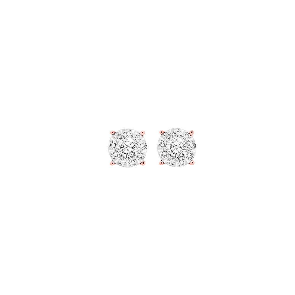 14Kt Rose Gold Diamond 1/4Ctw Earring