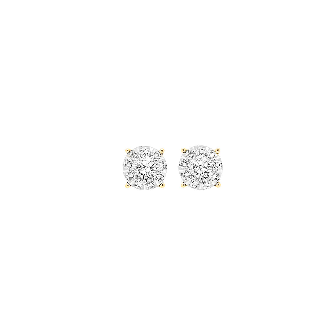 14Kt Yellow Gold Diamond 1/4Ctw Earring