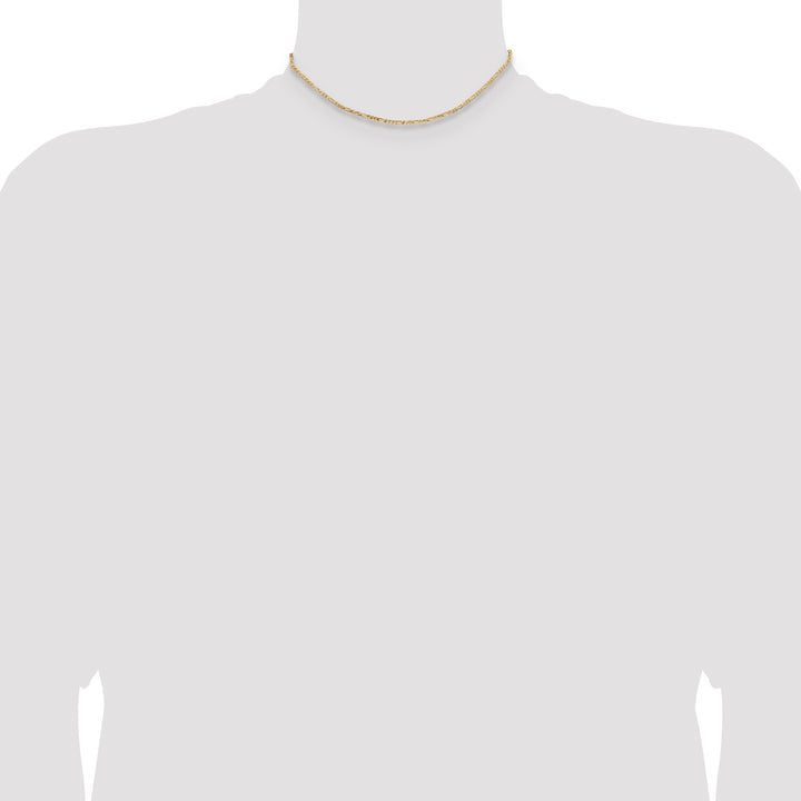 14k 1.8mm Flat Figaro Chain