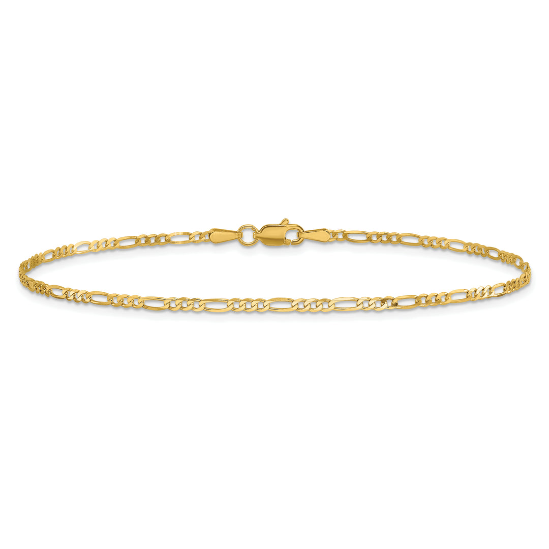 14k 1.8mm Flat Figaro Chain Anklet