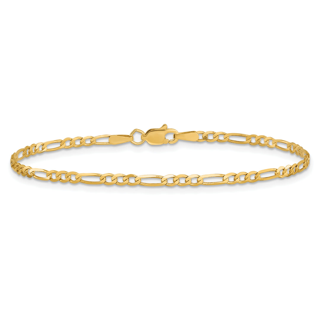 14k 2.25mm Flat Figaro Chain