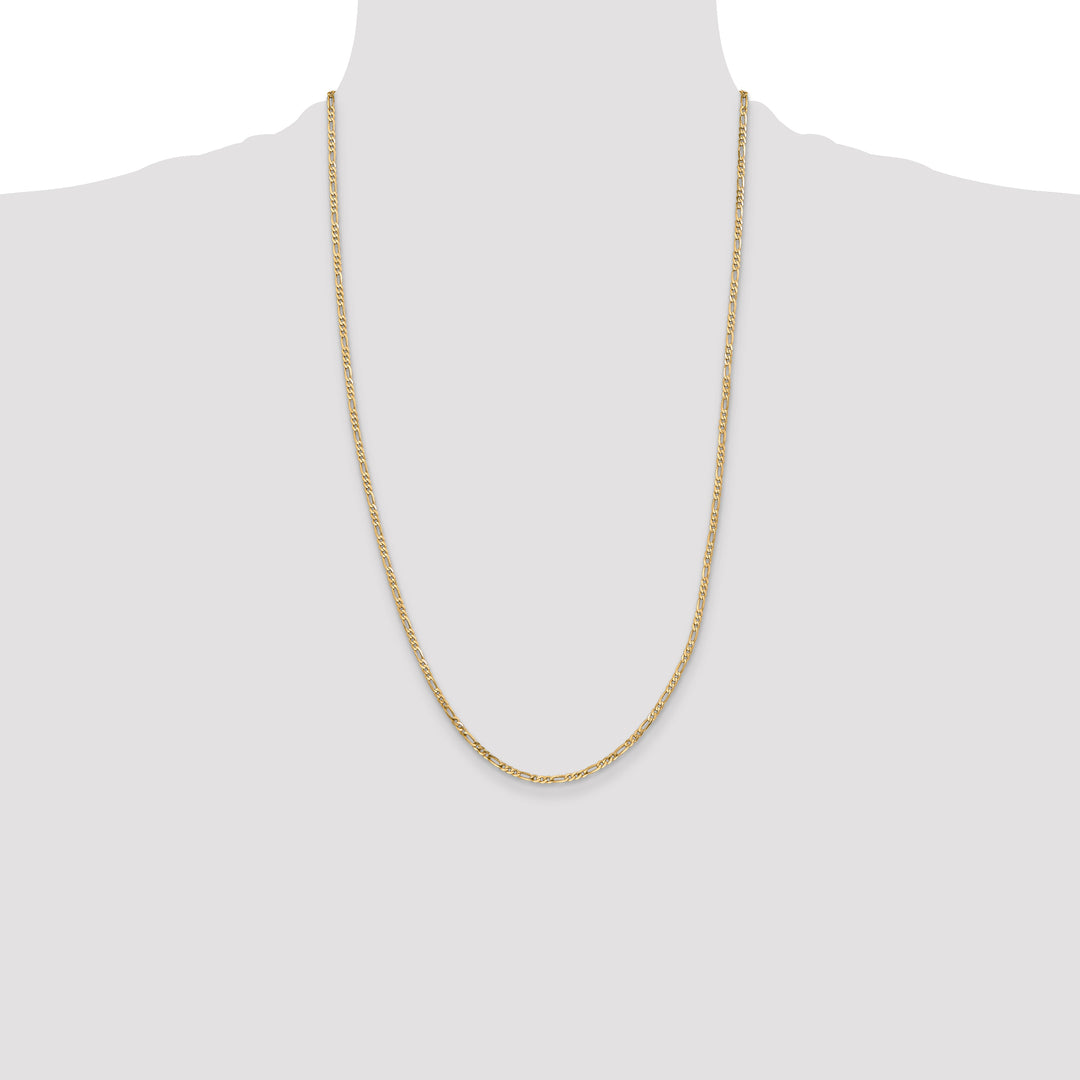 14k 2.25mm Flat Figaro Chain
