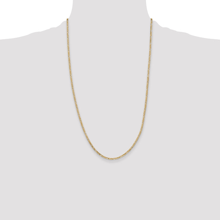 14k 2.25mm Flat Figaro Chain