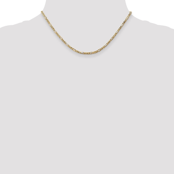 14k 2.75mm Flat Figaro Chain