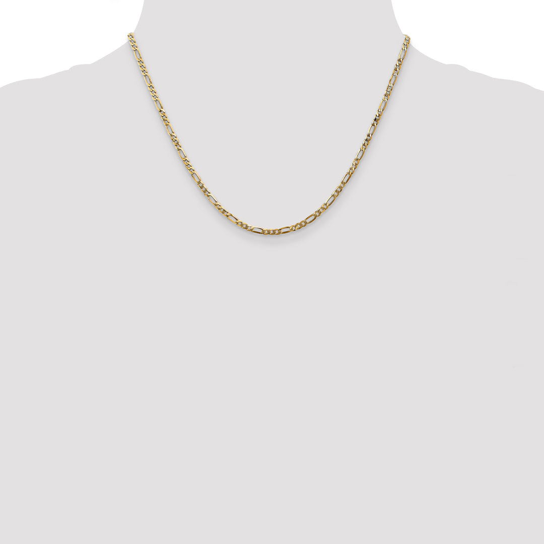 14k 2.75mm Flat Figaro Chain