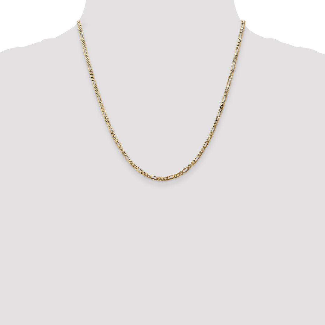 14k 2.75mm Flat Figaro Chain