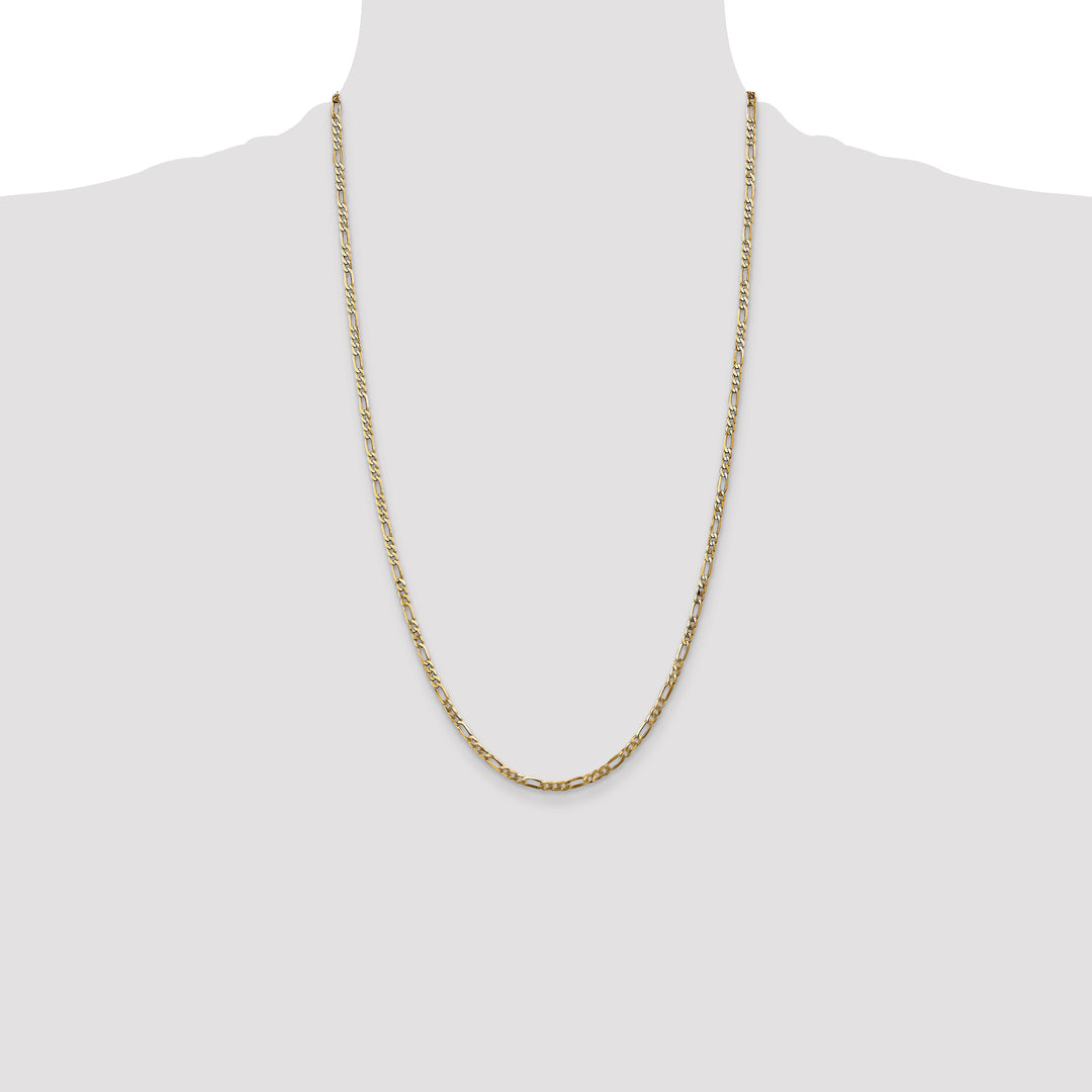 14k 2.75mm Flat Figaro Chain