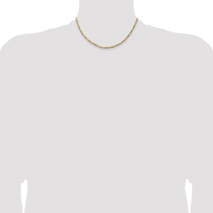 14k 3mm Flat Figaro Chain