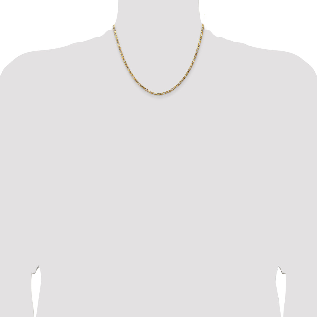 14k 3mm Flat Figaro Chain