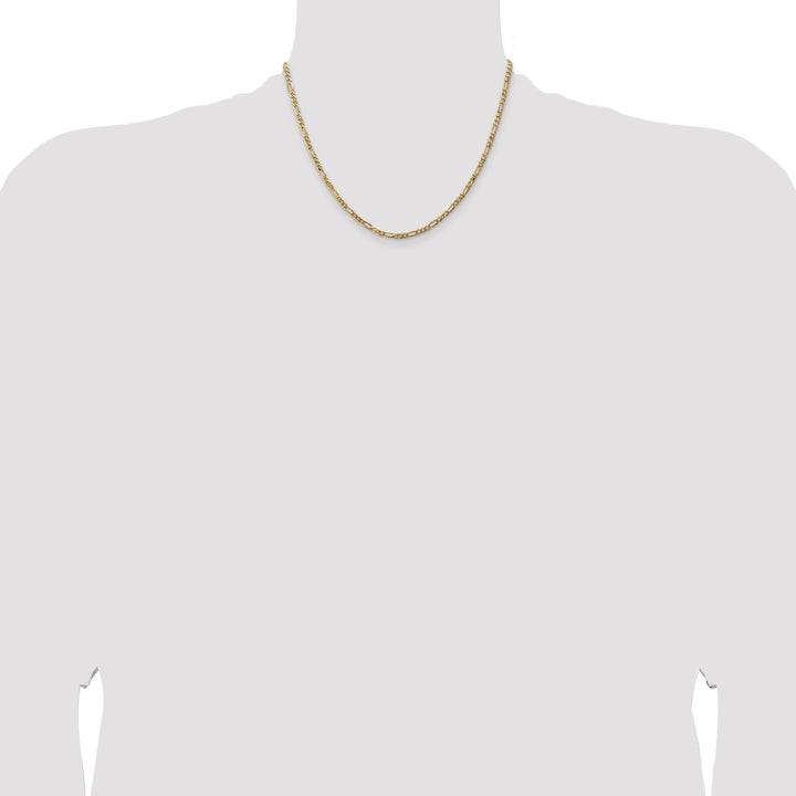 14k 3mm Flat Figaro Chain